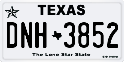TX license plate DNH3852