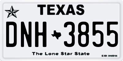 TX license plate DNH3855