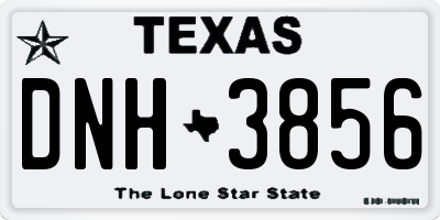 TX license plate DNH3856