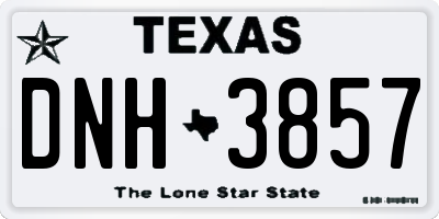 TX license plate DNH3857