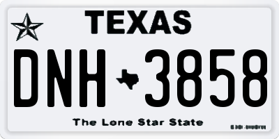 TX license plate DNH3858