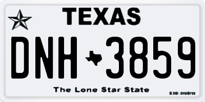 TX license plate DNH3859