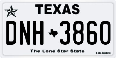 TX license plate DNH3860