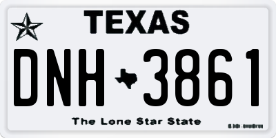TX license plate DNH3861
