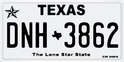 TX license plate DNH3862