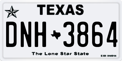 TX license plate DNH3864