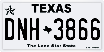 TX license plate DNH3866