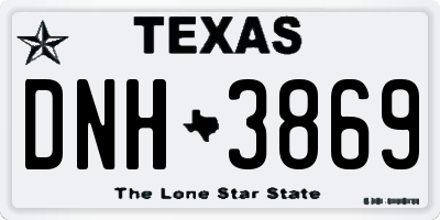 TX license plate DNH3869
