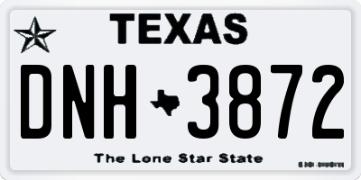 TX license plate DNH3872