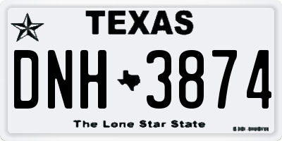 TX license plate DNH3874