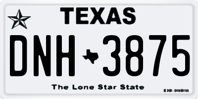 TX license plate DNH3875