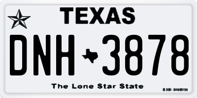 TX license plate DNH3878