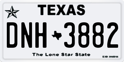 TX license plate DNH3882
