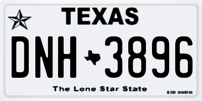 TX license plate DNH3896