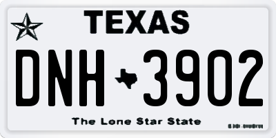 TX license plate DNH3902