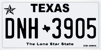 TX license plate DNH3905