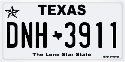 TX license plate DNH3911