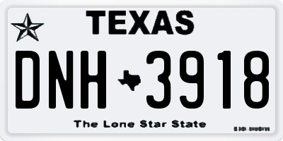 TX license plate DNH3918
