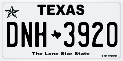 TX license plate DNH3920