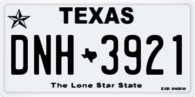 TX license plate DNH3921