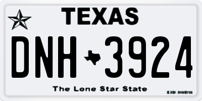 TX license plate DNH3924