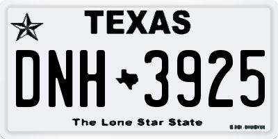 TX license plate DNH3925