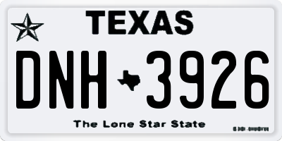 TX license plate DNH3926
