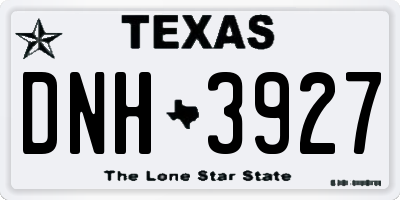 TX license plate DNH3927