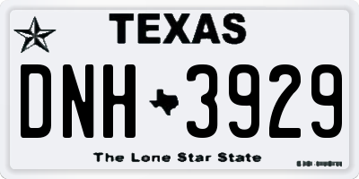 TX license plate DNH3929