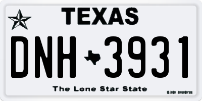 TX license plate DNH3931