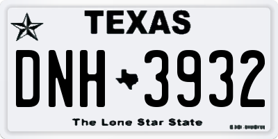 TX license plate DNH3932