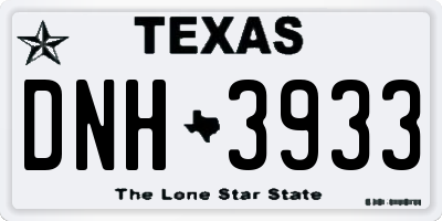 TX license plate DNH3933