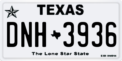 TX license plate DNH3936