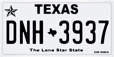 TX license plate DNH3937