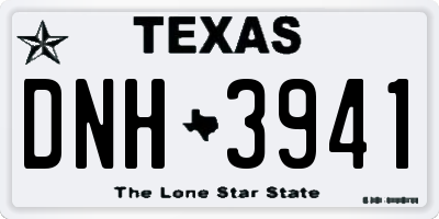 TX license plate DNH3941