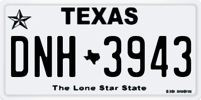 TX license plate DNH3943