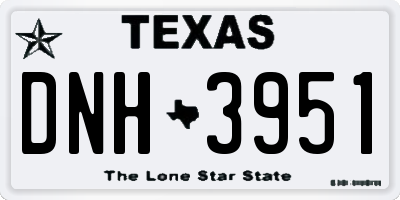 TX license plate DNH3951