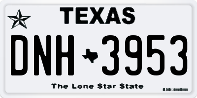 TX license plate DNH3953