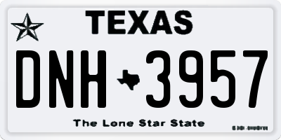 TX license plate DNH3957