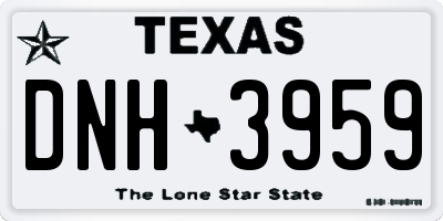 TX license plate DNH3959