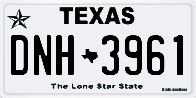 TX license plate DNH3961