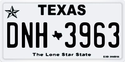 TX license plate DNH3963
