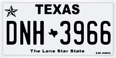 TX license plate DNH3966