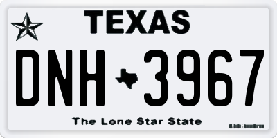 TX license plate DNH3967