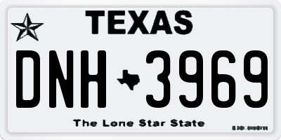 TX license plate DNH3969
