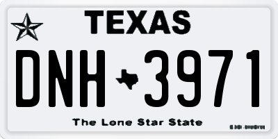 TX license plate DNH3971