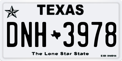TX license plate DNH3978
