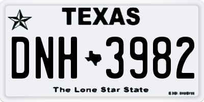TX license plate DNH3982