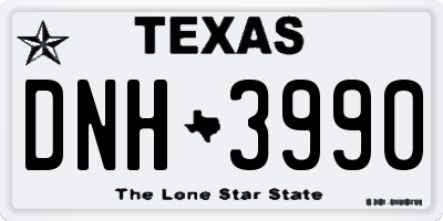 TX license plate DNH3990