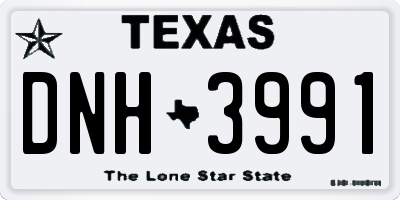 TX license plate DNH3991